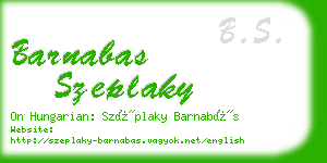 barnabas szeplaky business card